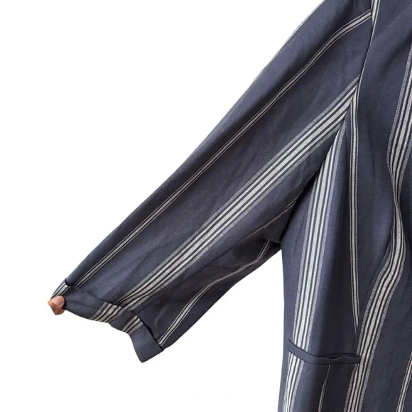 Lane Bryant The Bryant Linen Blend Blazer Jacket Plus Size 22 Blue Academia Work - Picture 8 of 11